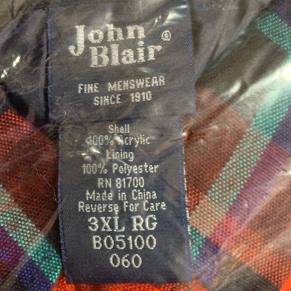NIP mens 3X plaid flannel shirt. John Blair brand. - Picture 2 of 3